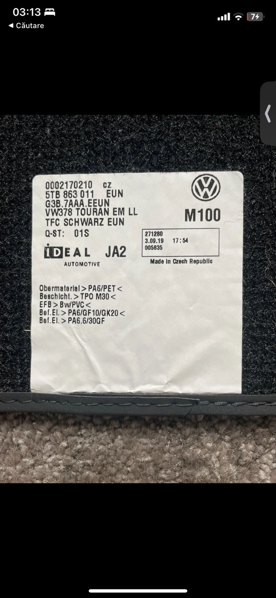 Covorase Volkswagen Touran 2019 foto 5