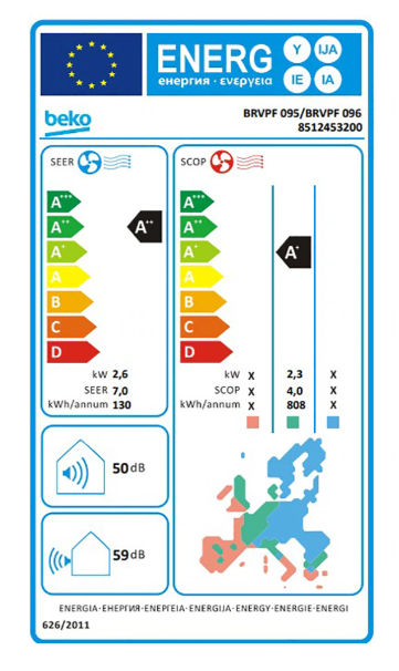 Aer conditionat beko brvpf095, 9000 btu, a++/a+, functie incalzire, inverter, kit instalare inclus foto 5