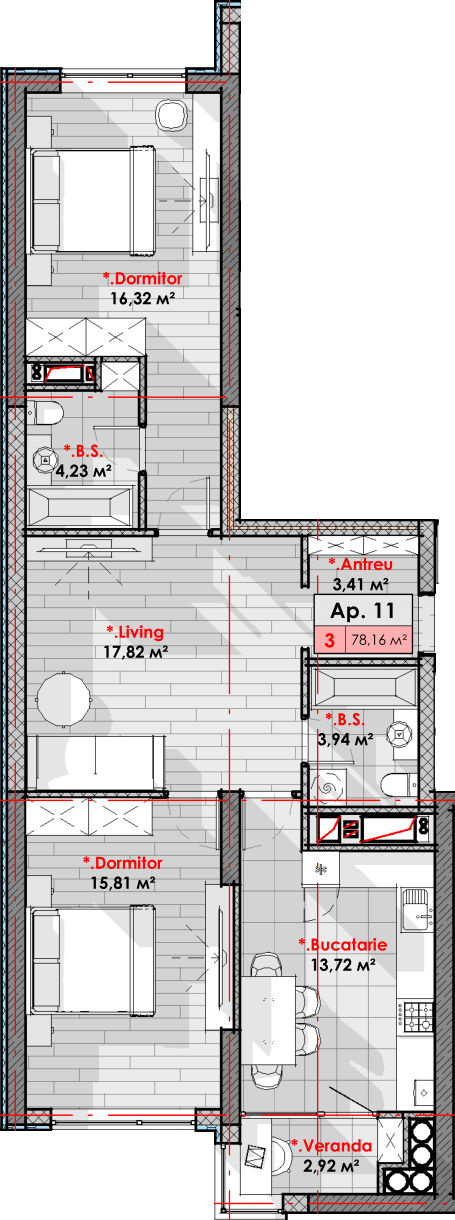 Apartament cu 2 camere, 78 m², Râșcani, Chișinău foto 1