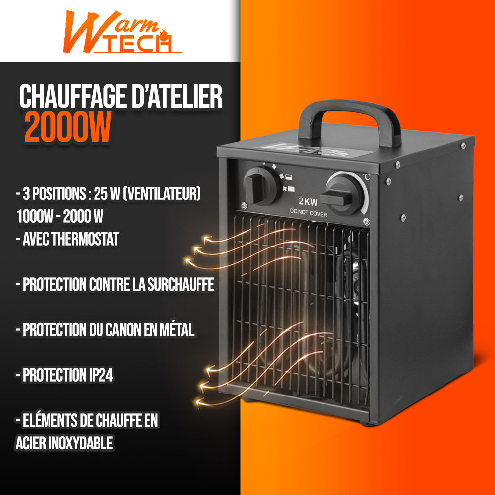 Aerotermă p/n atelier cu termostat – Warm Tech WTCG2003 / Euromaster.MD foto 2