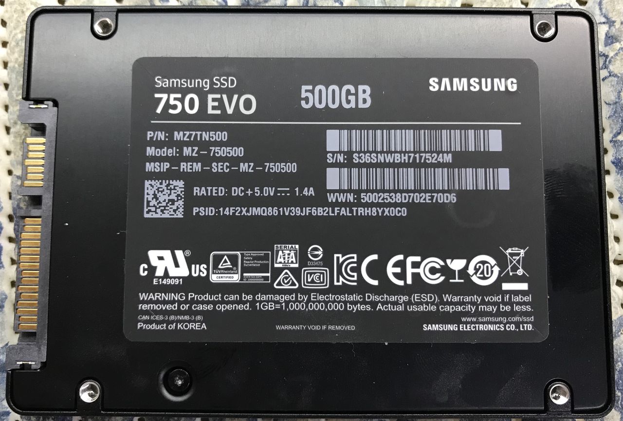 good looking repair Cane SSD Samsung 750 EVO 500Gb