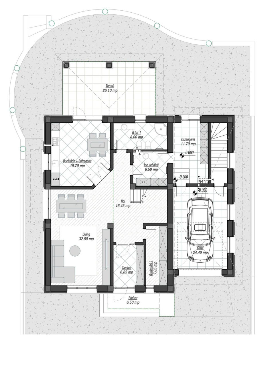 Casă de locuit individuală S+P+E/ 306.55m2/ stil modern/ arhitect/inginerie/schițe/planuri3D foto 4