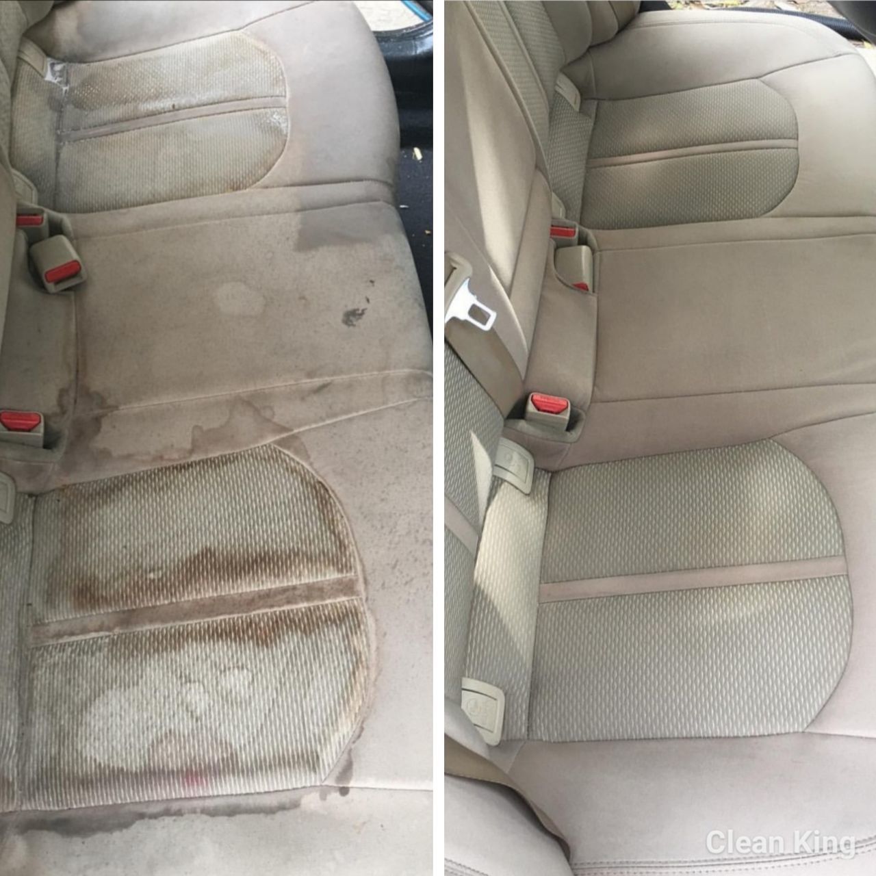 Dry Cleaning of the car Interior before and after