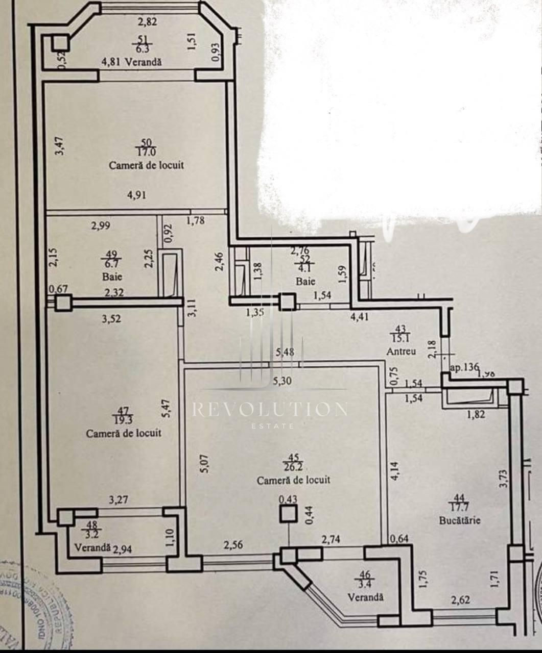 Apartament cu 3 camere, 119 m², Centru, Chișinău foto 2