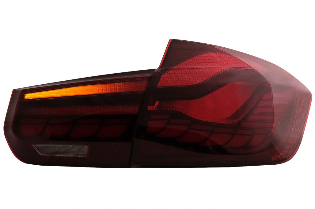 Stopuri OLED compatibil cu BMW Seria 3 F30 (2011-2019) F35 F80 Rosu Fumuriu M4 Design cu Semnal Dina foto 1