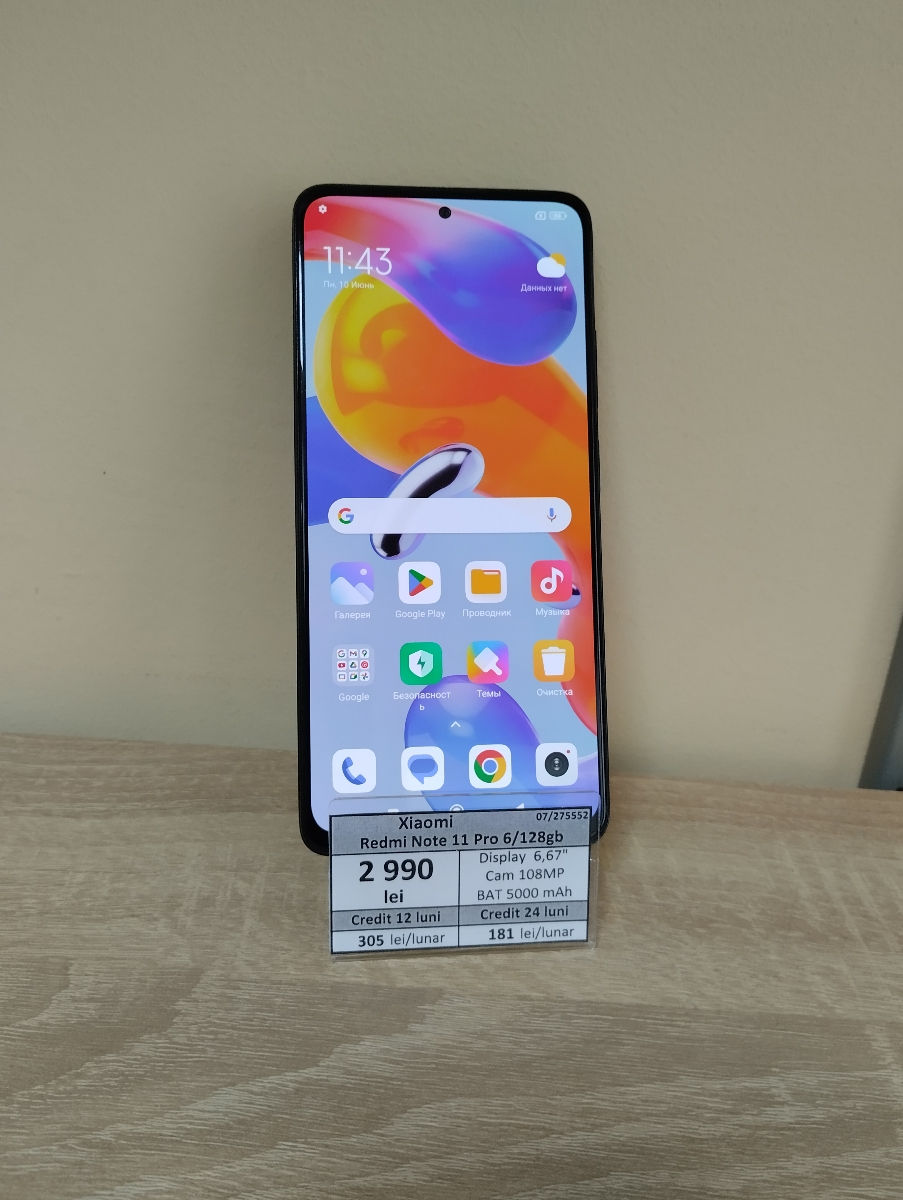 Xiaomi Redmi Note 11 Pro 6/128Gb 2990 lei