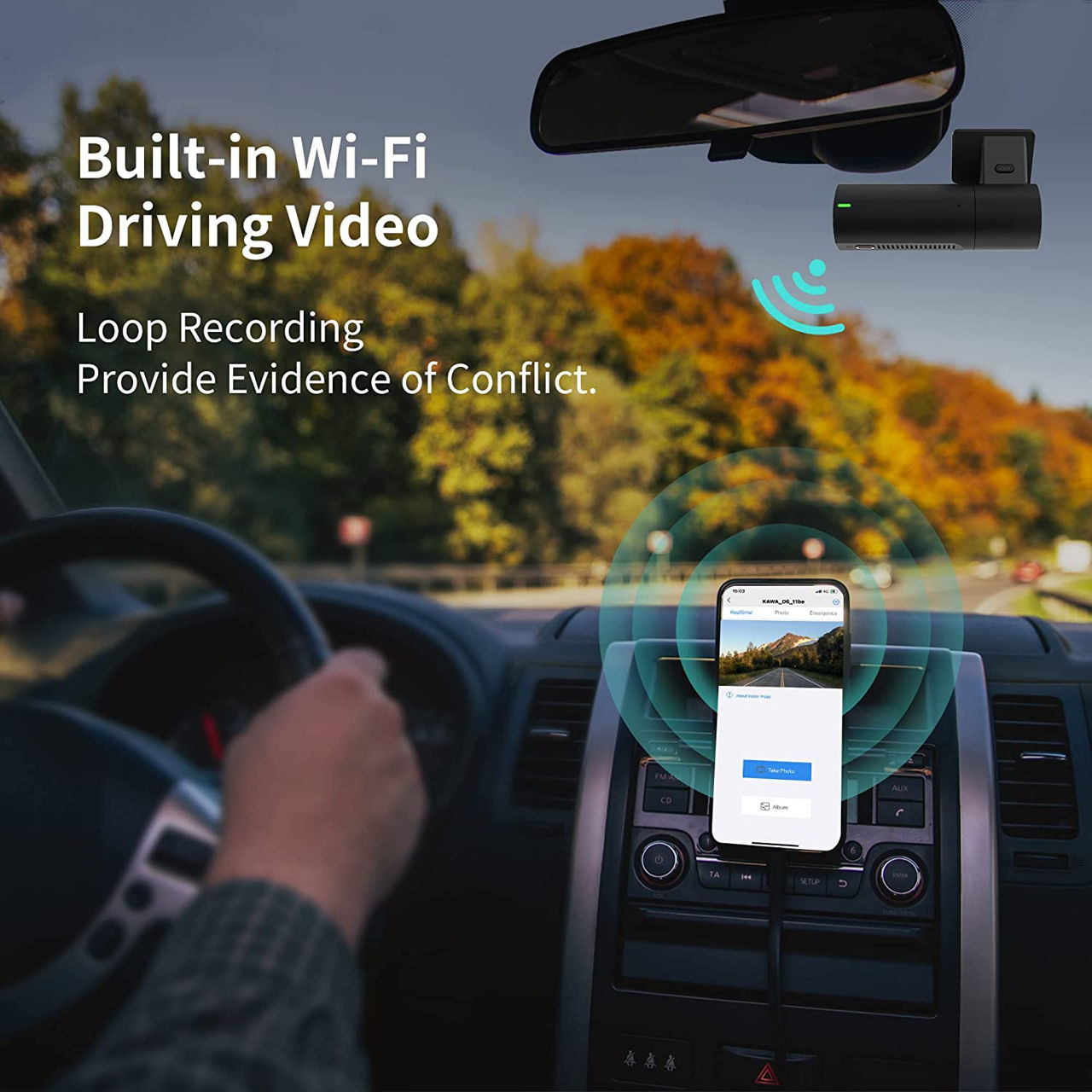 Cameră de bord kawa D6 dash cam 2k 1440p full hd foto 4