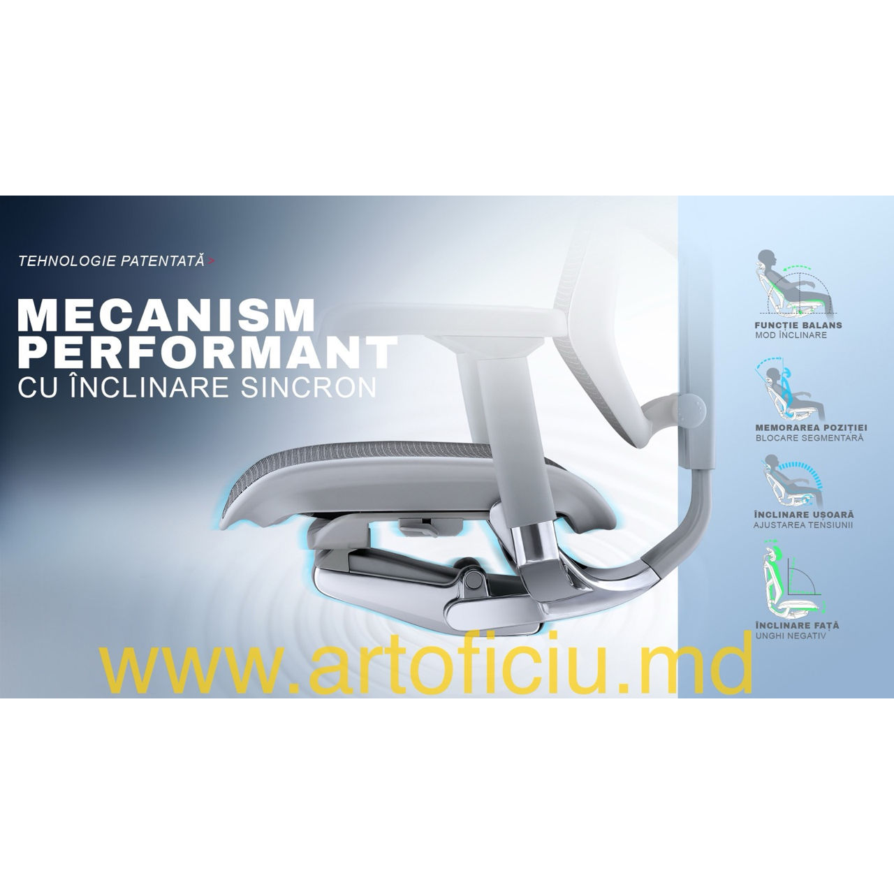 Scaun ergonomic Enjoy Ultra - este proiectat pentru a asigura confortul spatelui dvs. foto 8