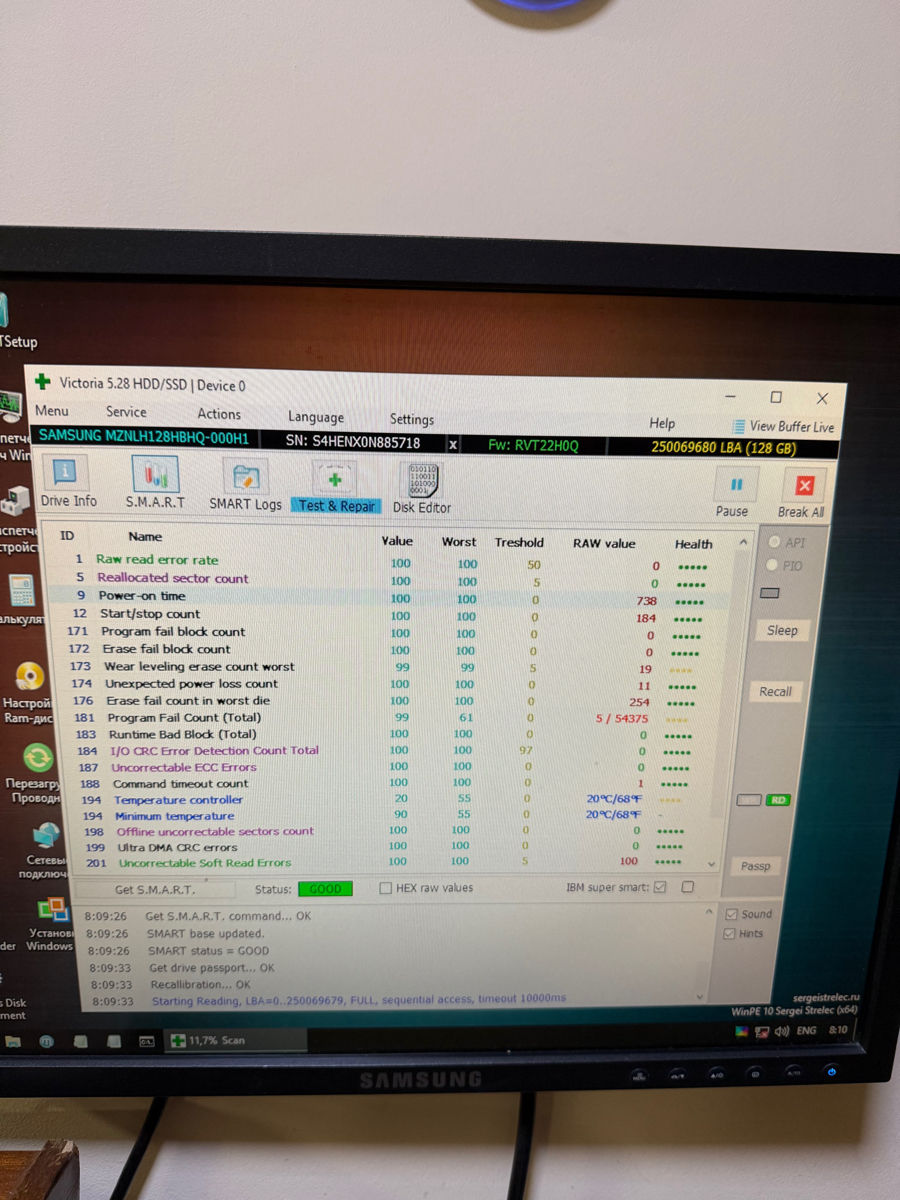 SSD M2 Sata Samsung PM881 — 128 GB фото 1