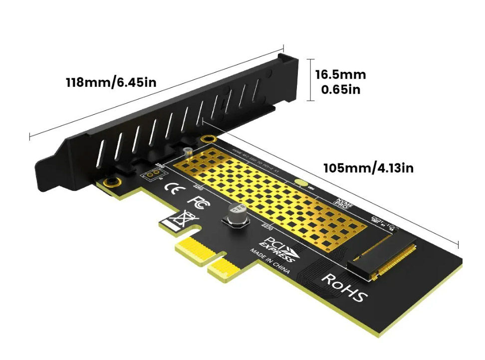 Переходники Pcie - NVME, Pcie - SATA III, (M.2 NVME SSD Ngff to Pcie 3.0 X16, Х4, Х1) фото 2