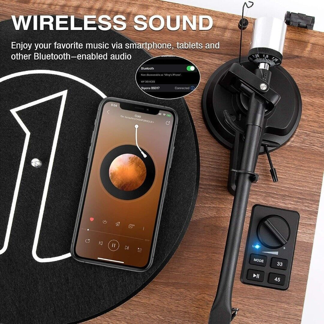 1 By One Turntable Speakers Stereo Bluetooth  Новый в коробке фото 1