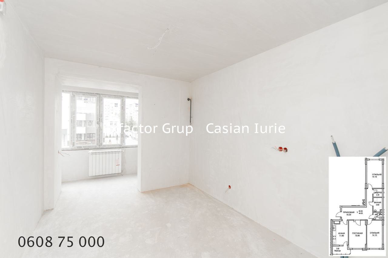 Apartament cu 3 camere, 87 m², Buiucani, Chișinău foto 15