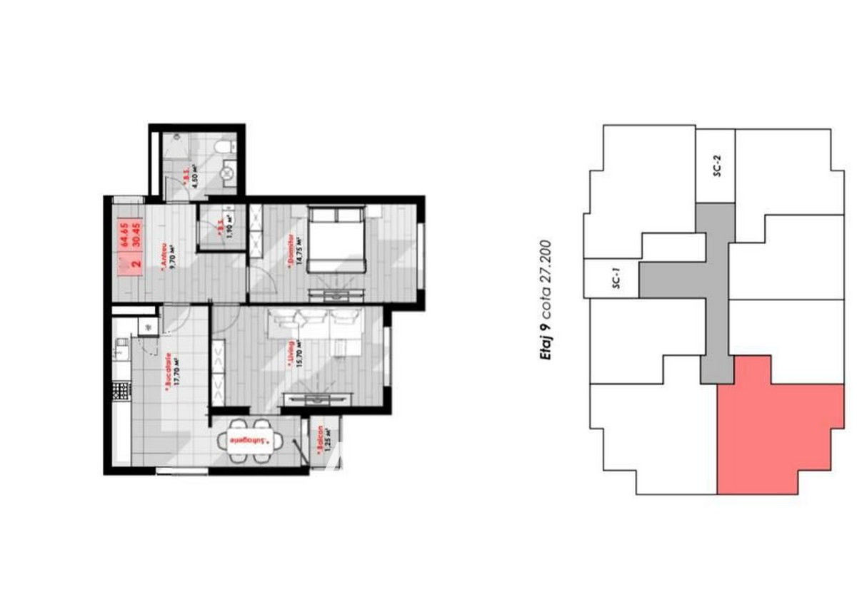 Apartament cu 2 camere, 64 m², Râșcani, Chișinău foto 3