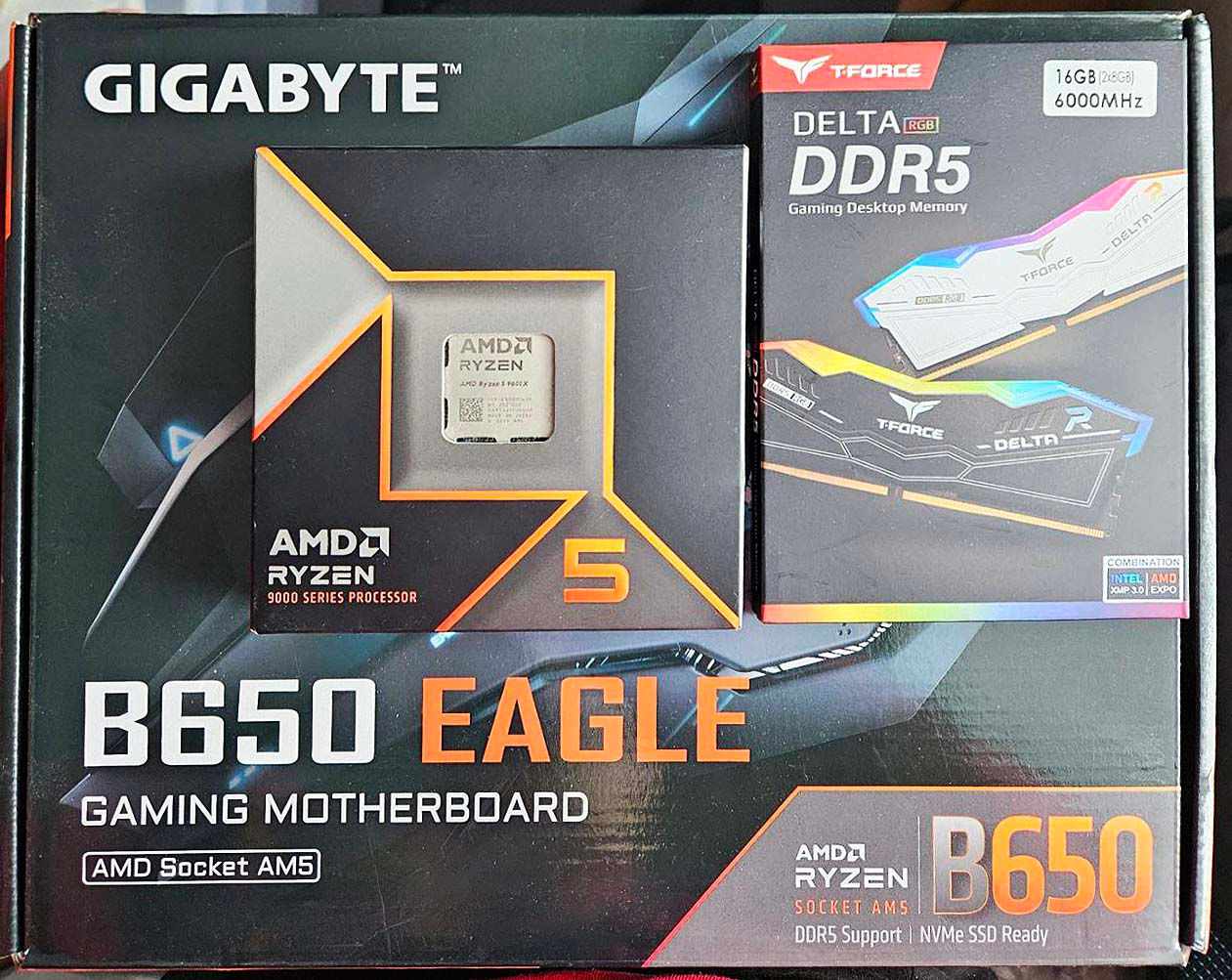 Новый комплект Ryzen 5 9600Х box + MB Gigabyte + Ram DDR5