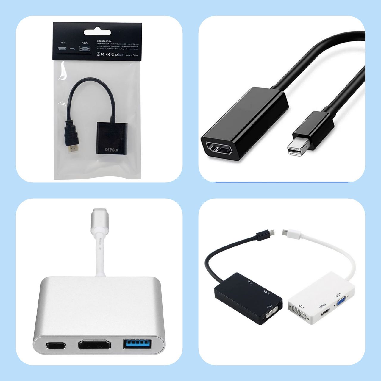 Адаптеры конвертеры переходники display.Port.mini DP.HDMI .VGA.USB Type C. PS2. DVI-D.WII AUDIO foto 4