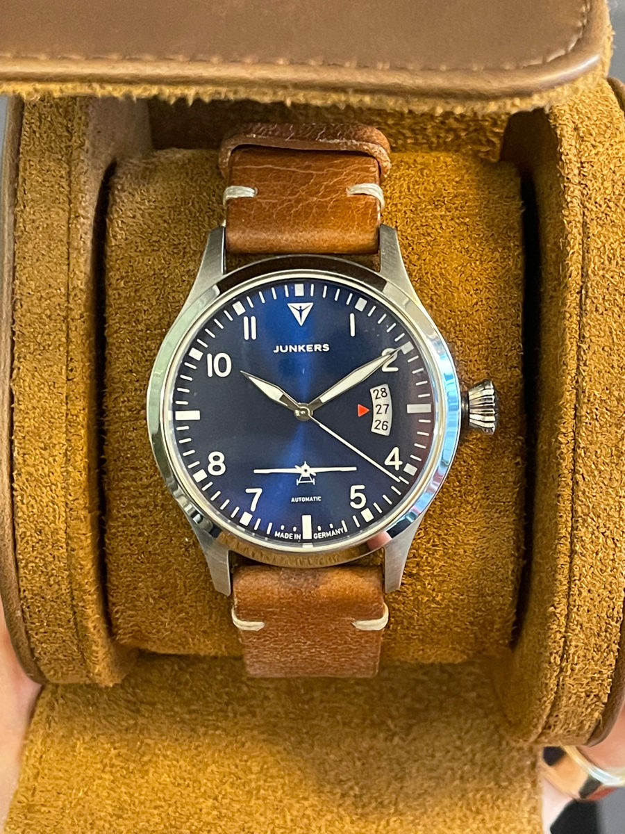 Junkers J1 Pilot 40mm Наручные часы из Германии механика DE 499€ Swiss Watch Ceas de mana Breitling фото 2