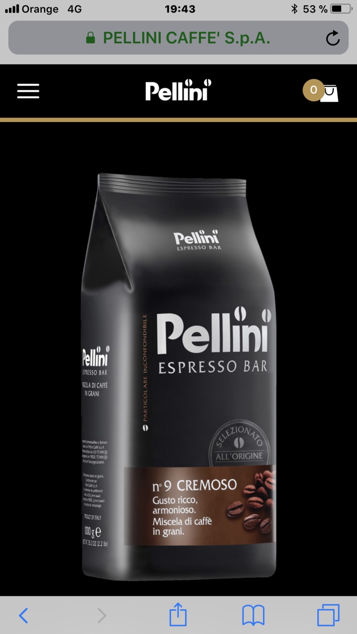 Scottish Get cold Good luck Pellini Espresso Bar , Cremoso Boabe 1kg