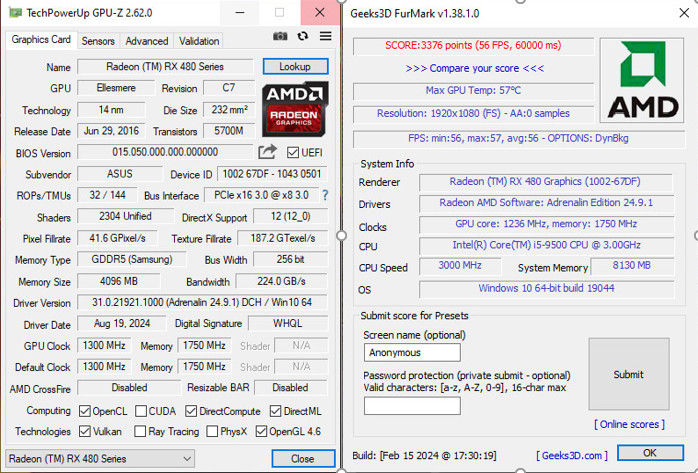 GTX1070 TI 8GB, RX580 8GB, RX480 4-8GB, GTX1060 6GB foto 9