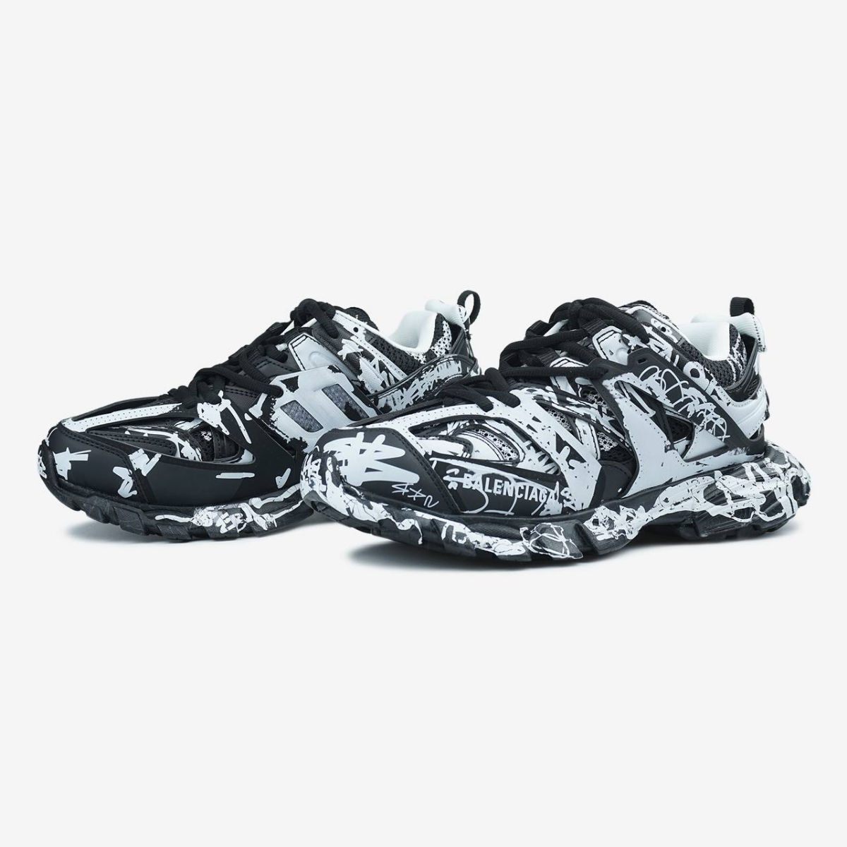 Balenciaga Track Graffiti Black/White Unisex foto 1
