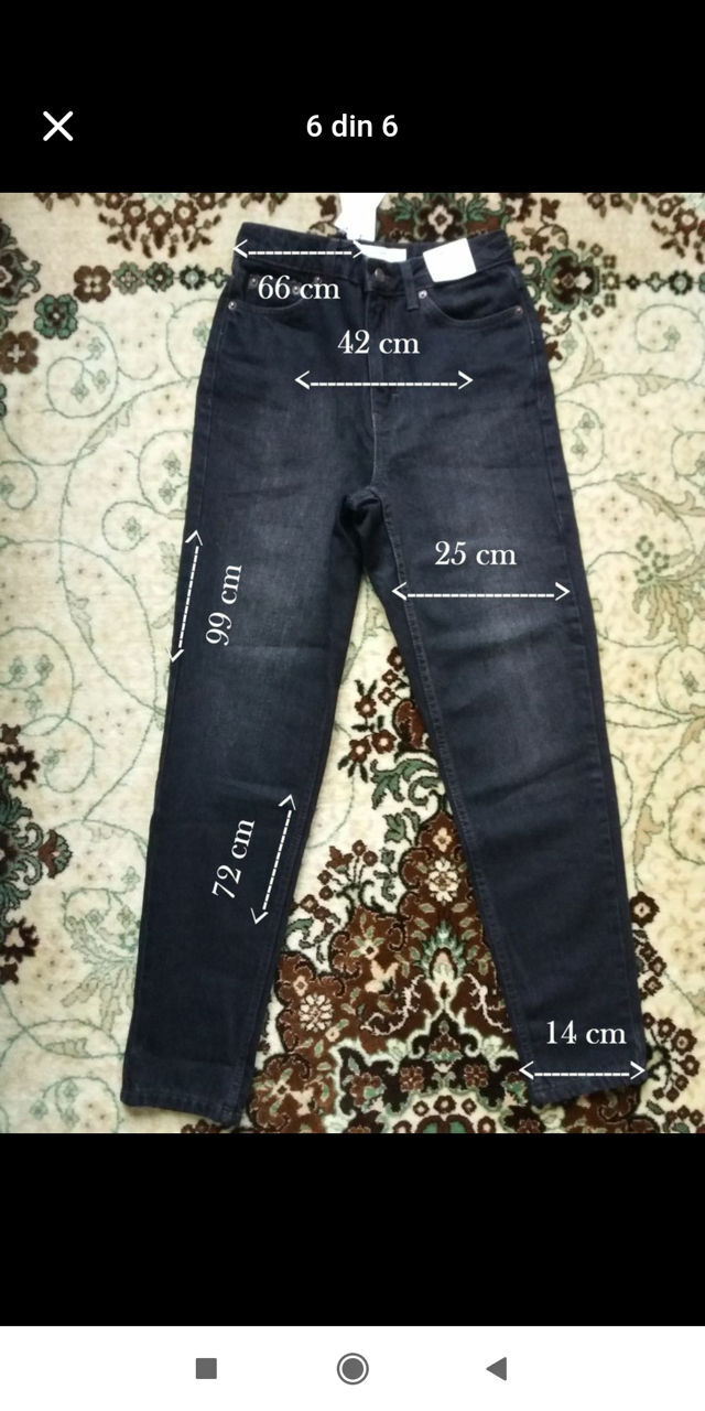 Nou! Blugi mom Topshop, 100% cotton,marimea 26(potriviti pentru 25), 650 lei, sec. Ciocana foto 5