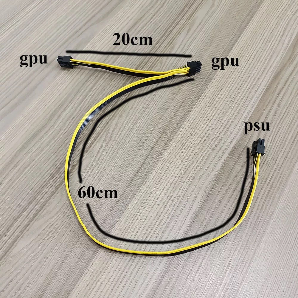 Cable 6 pin to 8(6+2) pin 60 cm, plus 8(6+2) pin 20cm foto 2