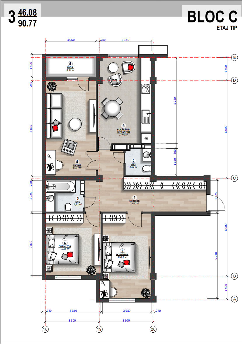 Apartament cu 3 camere,  Durlești,  Chișinău,  Chișinău mun. foto 13