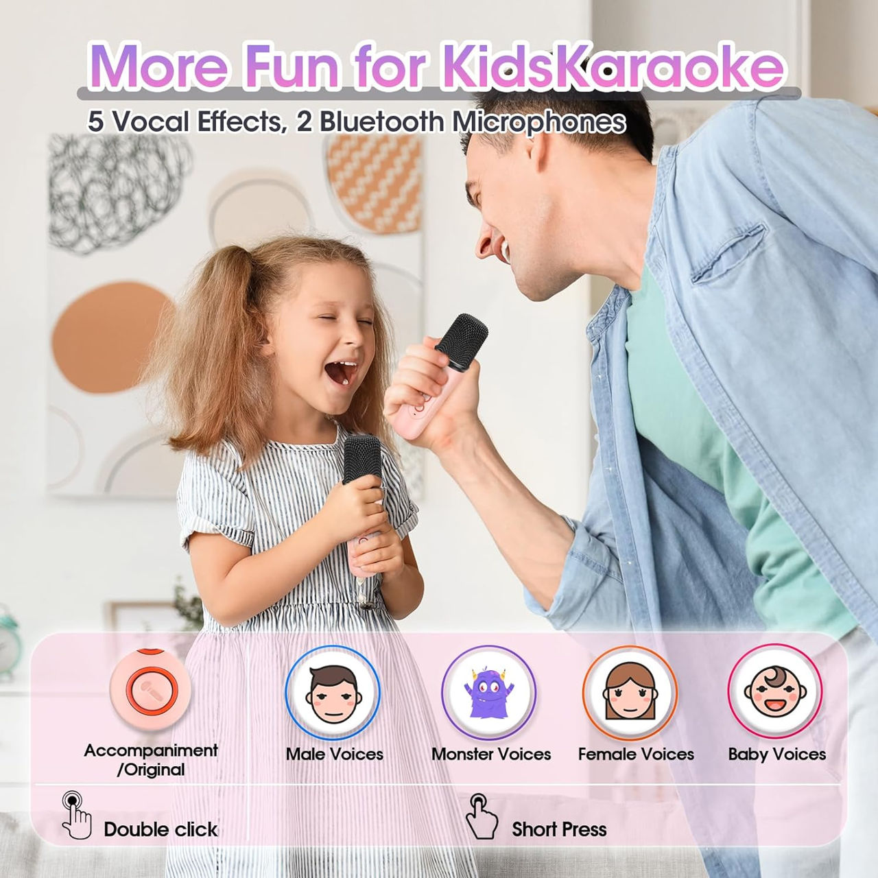 Boxa de karaoke 2 microfoane колонка с 2 микрофонами foto 4