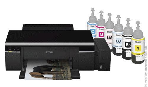 Какие дополнительные оттенки использует фотопринтер epson l805