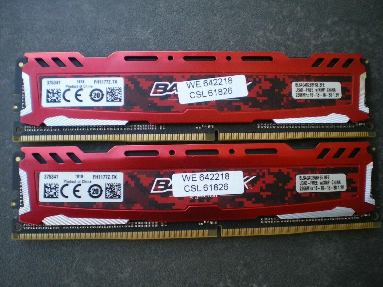 Crucial Ballistix 8GB (2x4GB) DDR4 2666MHz