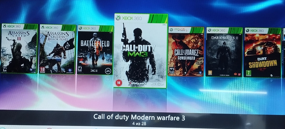 Продам Xbox 360 Slim 250 гб + прошивка Freeboot (Aurora) + 28 игр