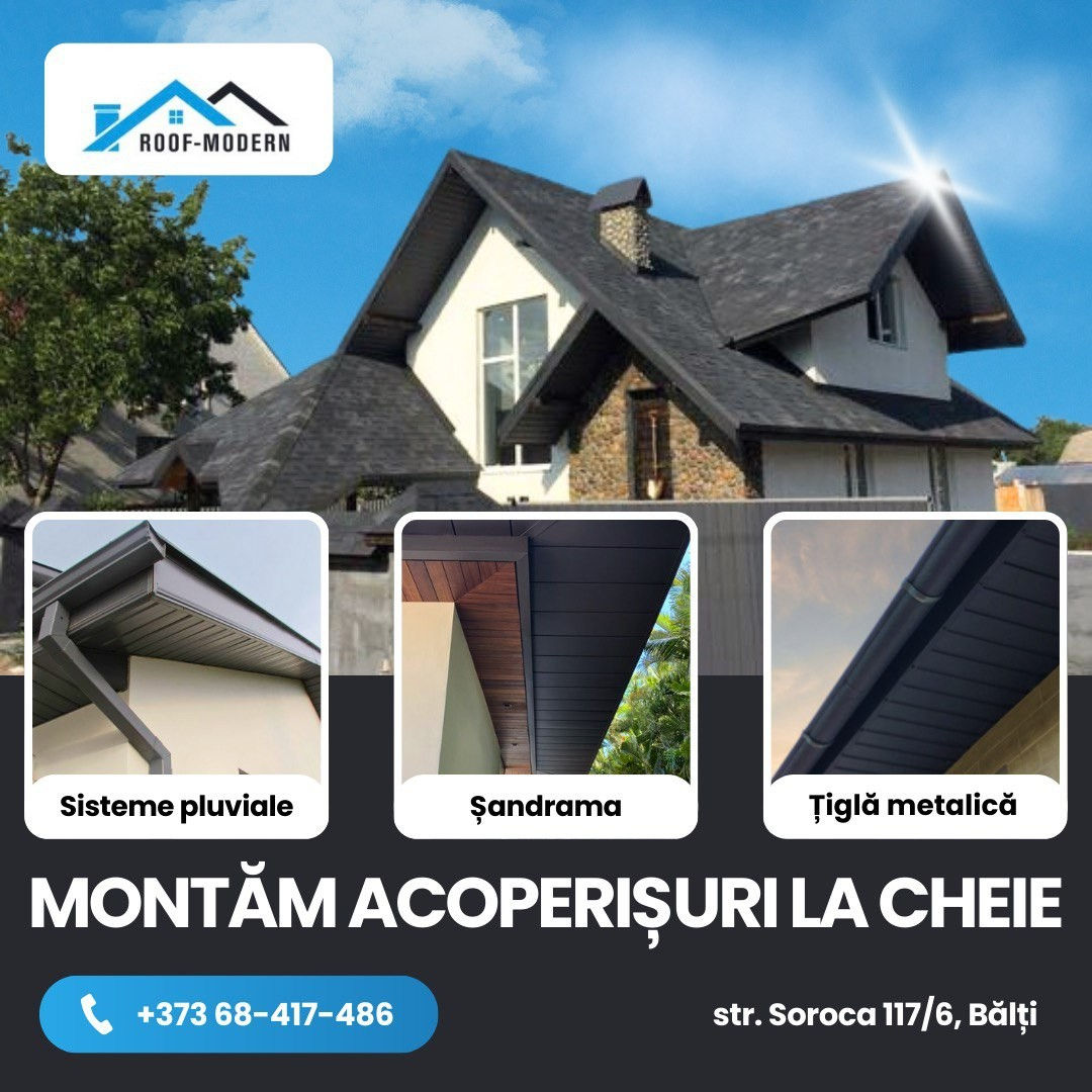 Montare acoperişuri la cheie timp de 7-10 zile garanţie фото 0
