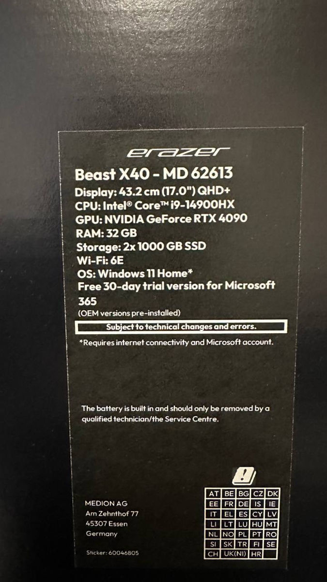 Medion  Erazer Beast X40 - MD 62613 foto 1