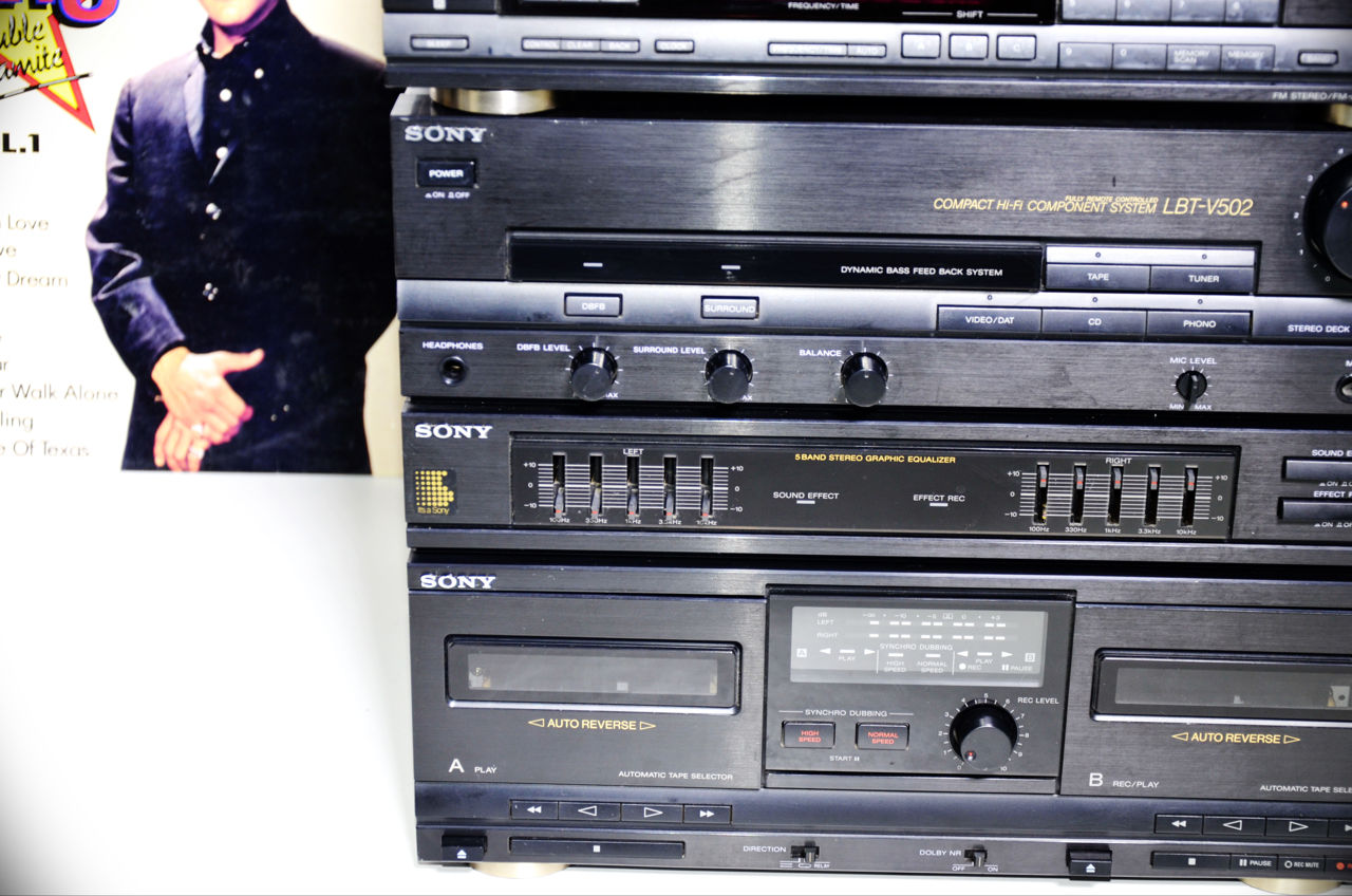 SONY Hi-Fi Stereo System стерео система с проигрывателем винила и колонками фото 4