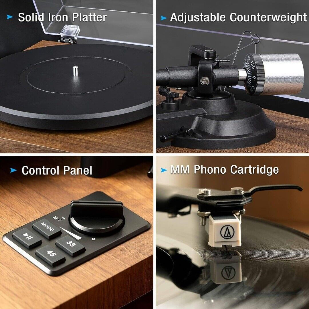 1 By One Turntable Speakers Stereo Bluetooth  Новый в коробке фото 2