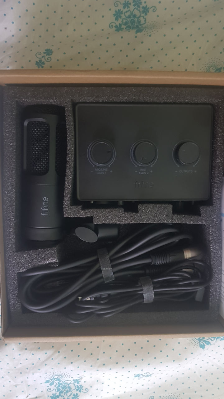 Продам набор микрофон fifine 669d с аудиокартой fifine, xlr и usb кабель к нему foto 0