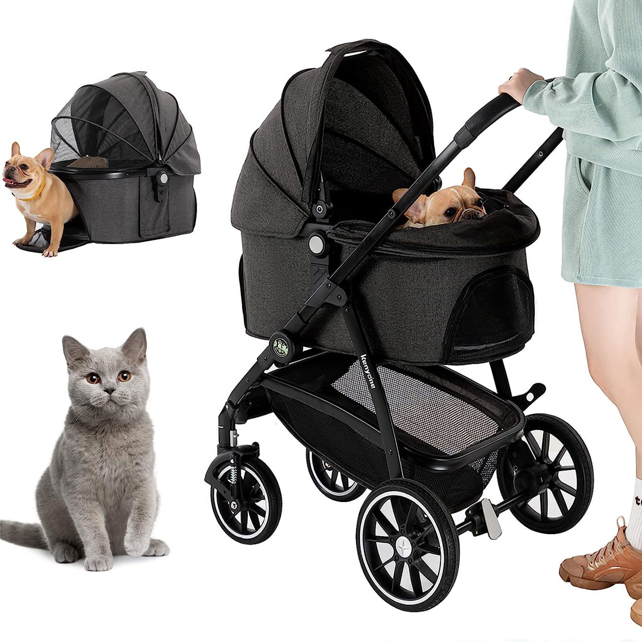 Kenyone Pet Stroller, многофункциональная система для путешествий домашних животных 3 в 1 foto 0