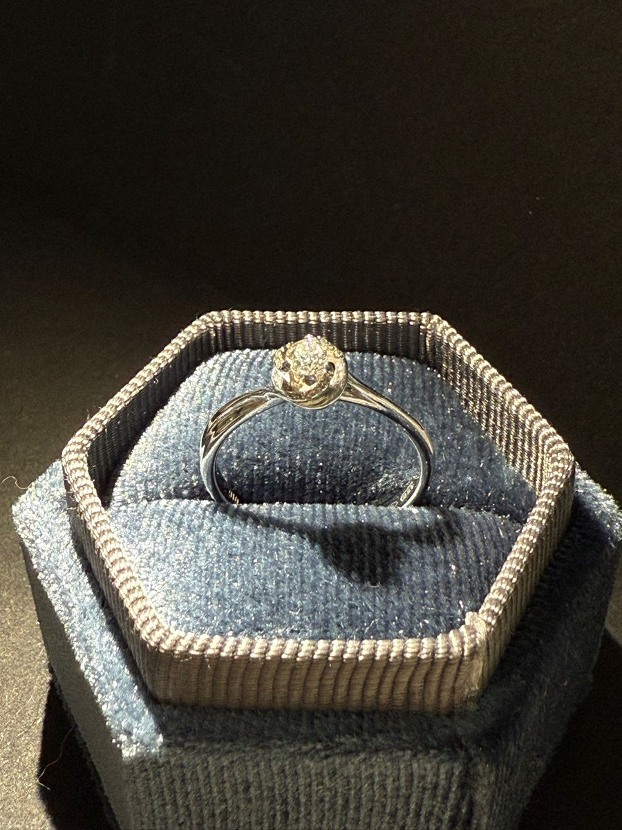 Inel aur alb, cu diamant, marca Cellini foto 0