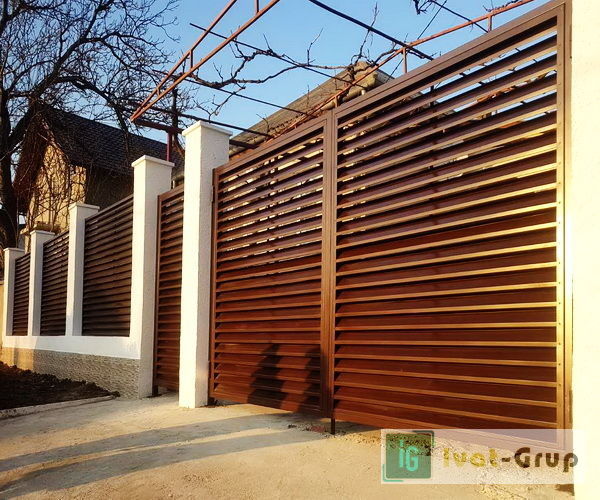 Жалюзийный забор в Молдове.Сетка металлическая.Штакетник.Gard jaluze in Moldova.Plasa metalica. foto 0