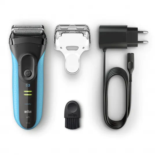 Электробритва Braun Series 3 3040s ProSkin WetDry, MicroComb, черный/синий. Новоя. Торг фото 1