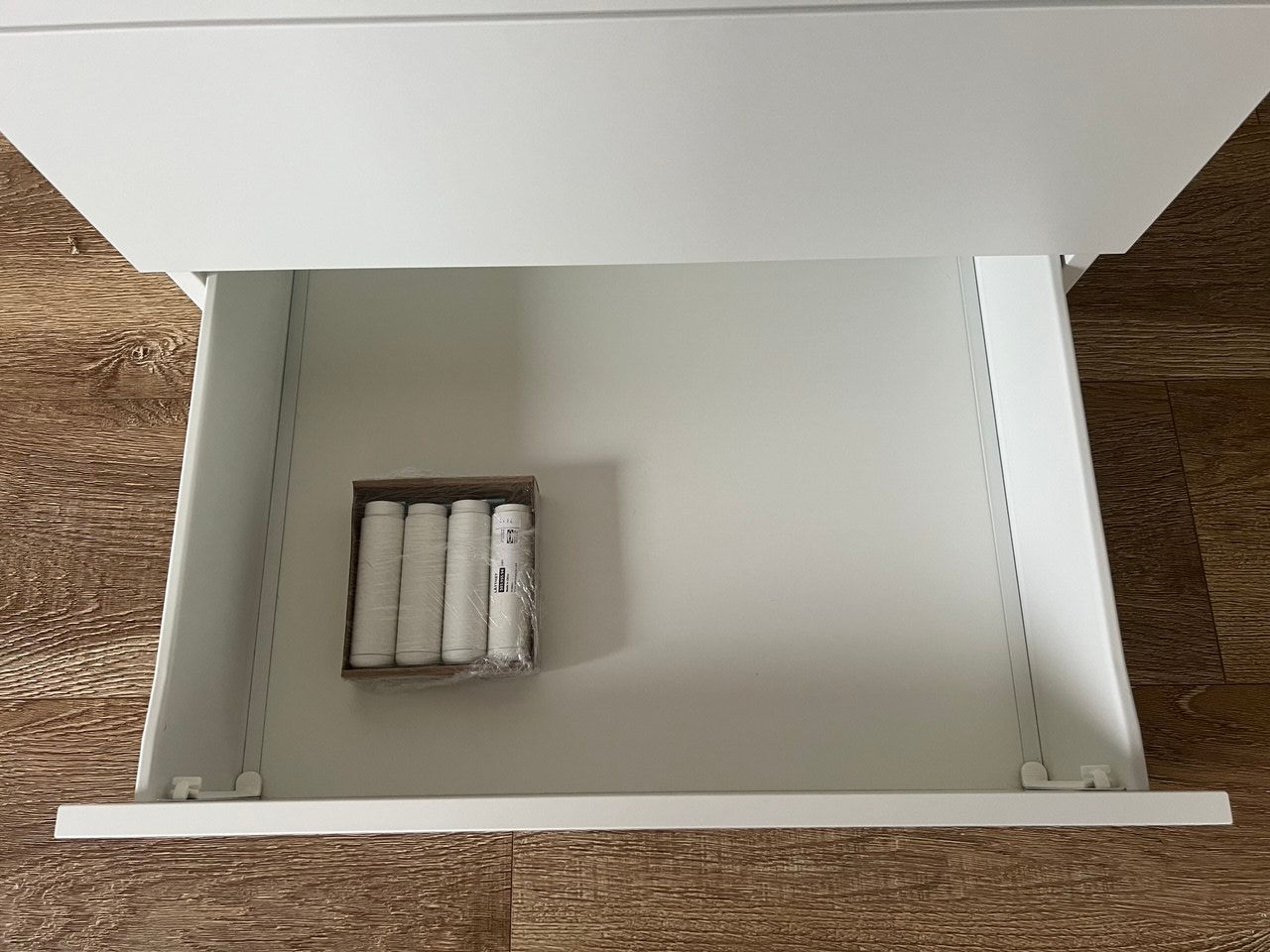 Comodă IKEA, 3 sertare, alb/Fonnes alb, 60x57x73 cm foto 5