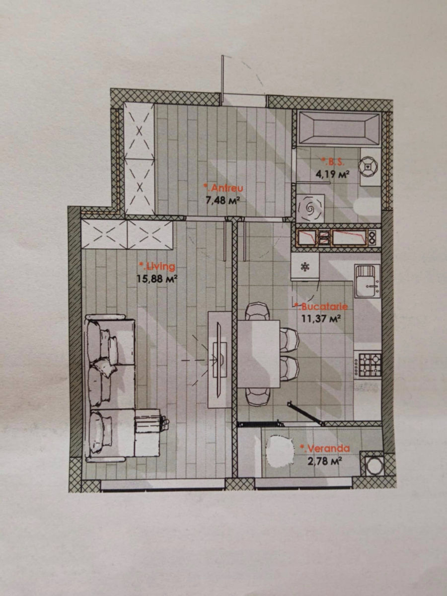 Apartament cu 1 cameră, Telecentru, Chișinău, Chișinău mun.
