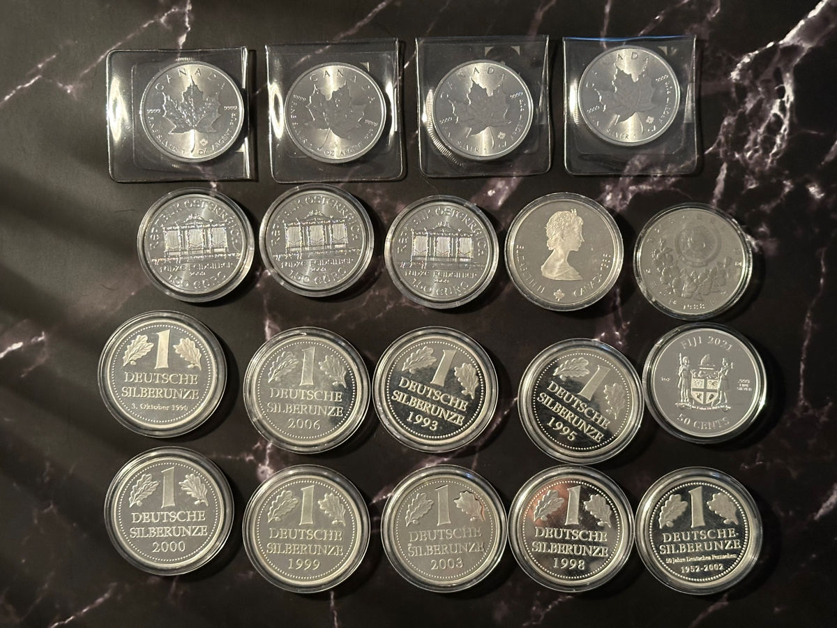 Серебряные и золотые монеты 999 1OZ унция серебра Слитки Инвестиция Silver Gold Oro Aur Monede фото 7