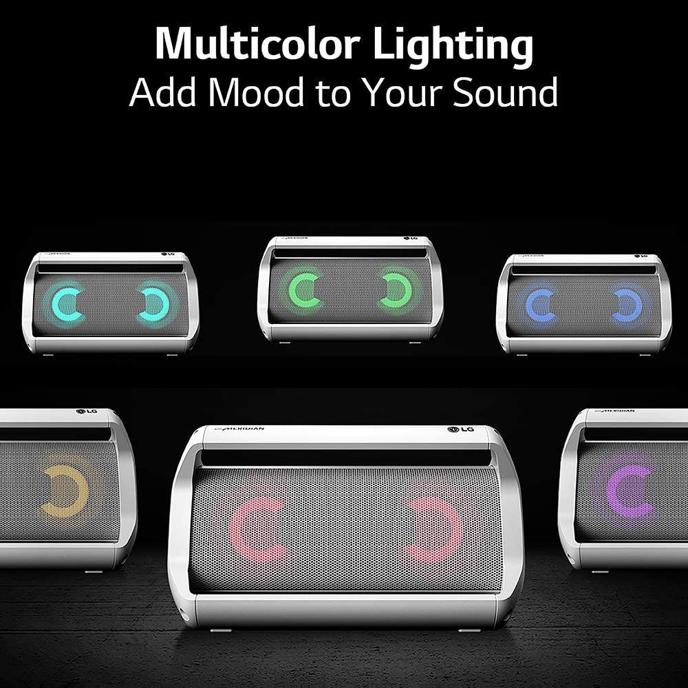 LG PK7W Xboom Go Water-Resistant Wireless Bluetooth Party Speaker with Up To 22 Hours Playback - Whi foto 5