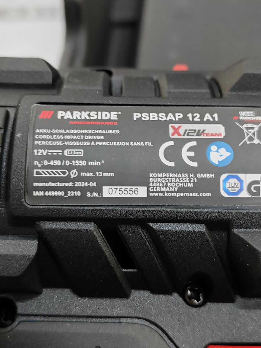 Ударный шуруповерт в полной комплектации со съемным патроном parkside psbsap 12 a1  фото 6