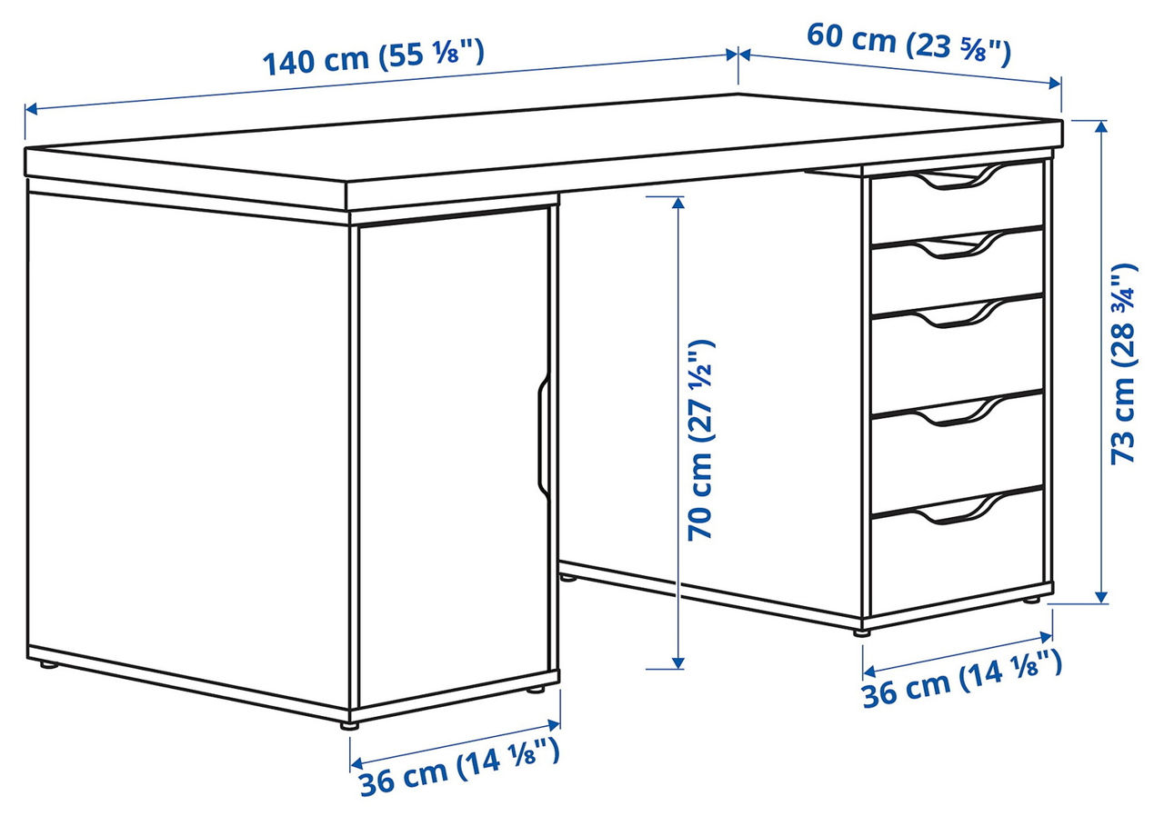 Masă de birou Ikea Lagkapten/Alex 140x60 foto 6