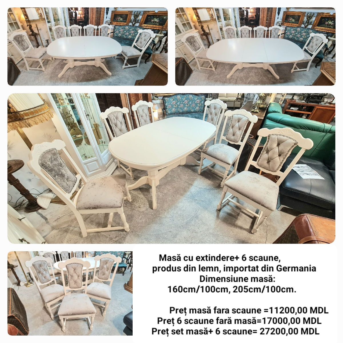 Masa+scaune, produs din lemn importate din Germania, Italia,  Franța foto 16