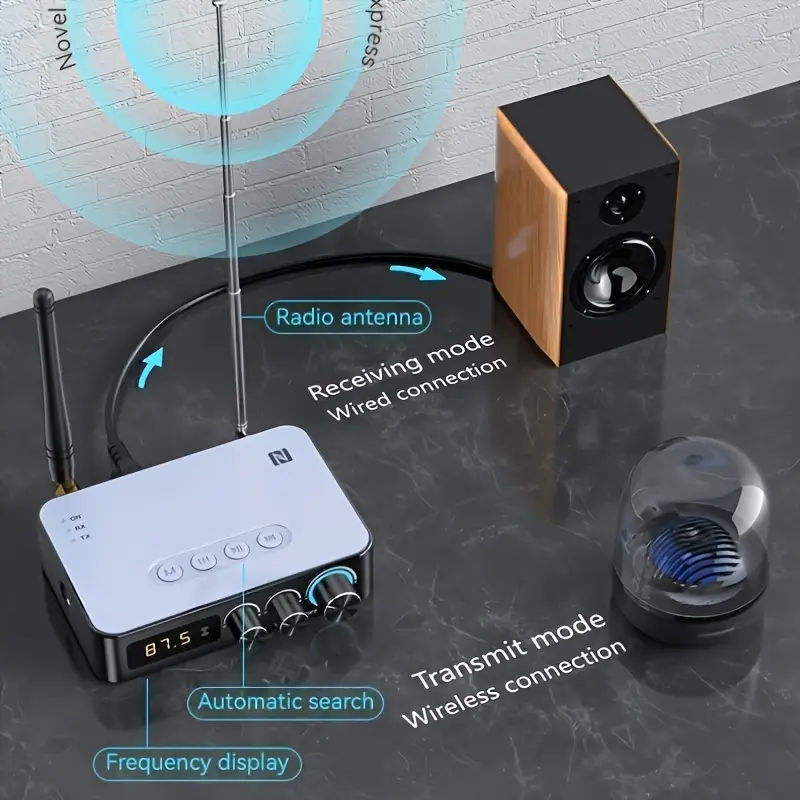 Беспроводной адаптер M9 Pro Bluetooth 5.1 rx tx fm radio fux foto 3