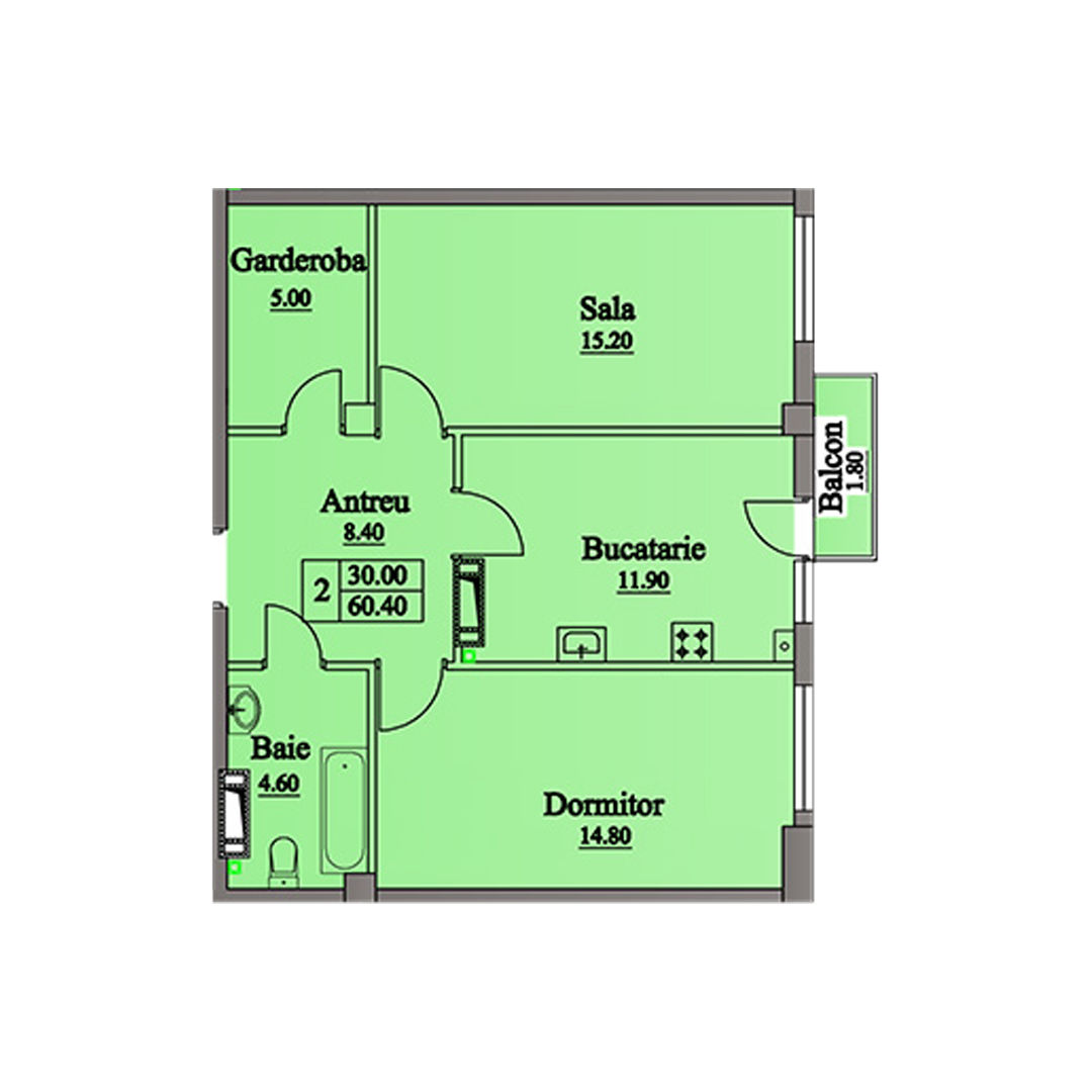 Apartament cu 2 camere, 60 m², Centru, Chișinău foto 7