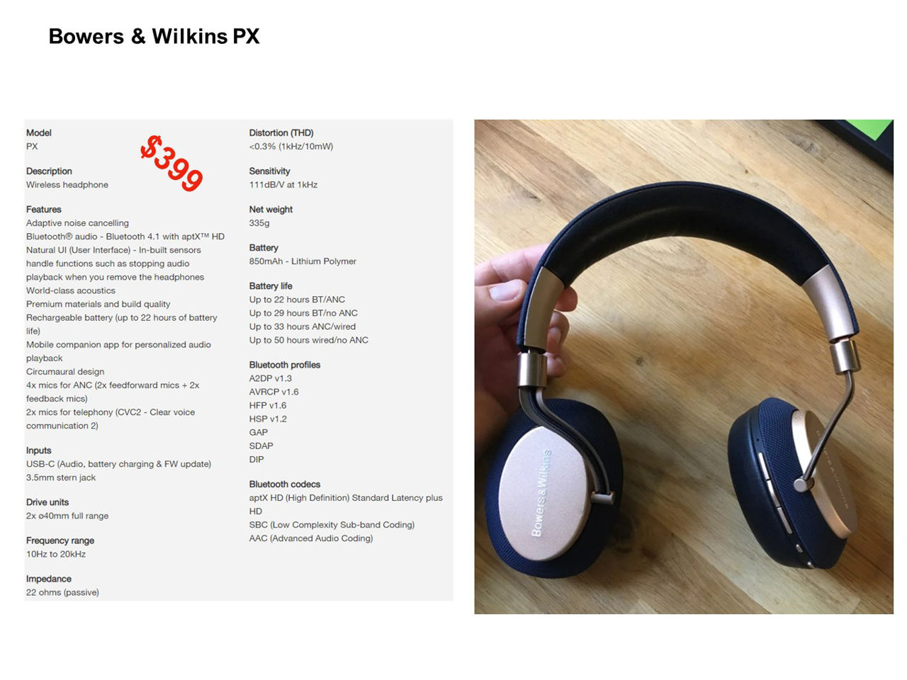 Bowers Wilkins Px Wireless Gold