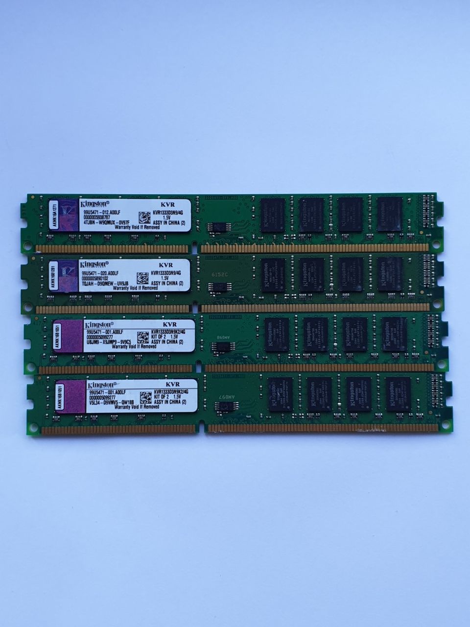 Kingston 4gb ddr3 1333mhz kvr1333d3n9/4g 4x4gb=16gb